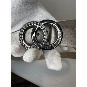 Vince Camuto Taupe‎ Faux Leather Belt, Size Medium